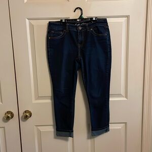 Dark denim cuff jeans
